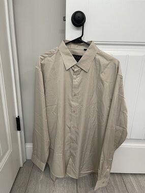 Men's Long-Sleeve Dress Shirt - Light Beige